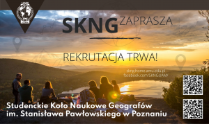 Studenckie Koło Naukowe Geografów im. Stanisława Pawłowskiego REKRUTUJE!